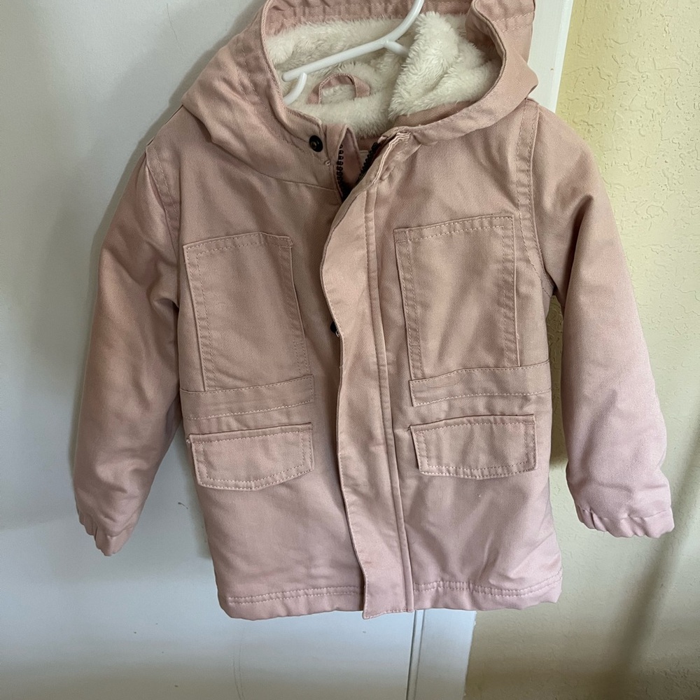 Cat & Jack Dusty Rose Hooded Puffer Jacket